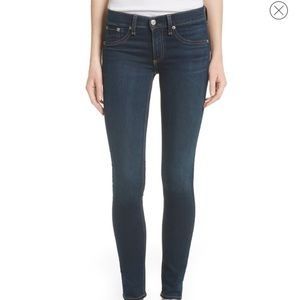 Rag & bone mid rise skinny jean, medium dark rinse